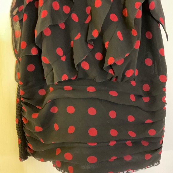 $15 ❌ SEND OFFER ❌ WHBM Ruffled Polka Dotted Sheer Blouse - Picture 6 of 8